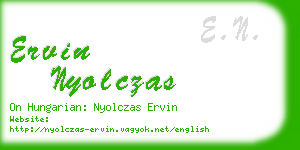 ervin nyolczas business card